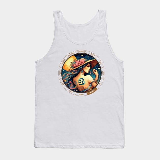 ZODIAC Cancer - Astrological CANCER - CANCER - ZODIAC sign - Van Gogh style - 4 Tank Top by ArtProjectShop